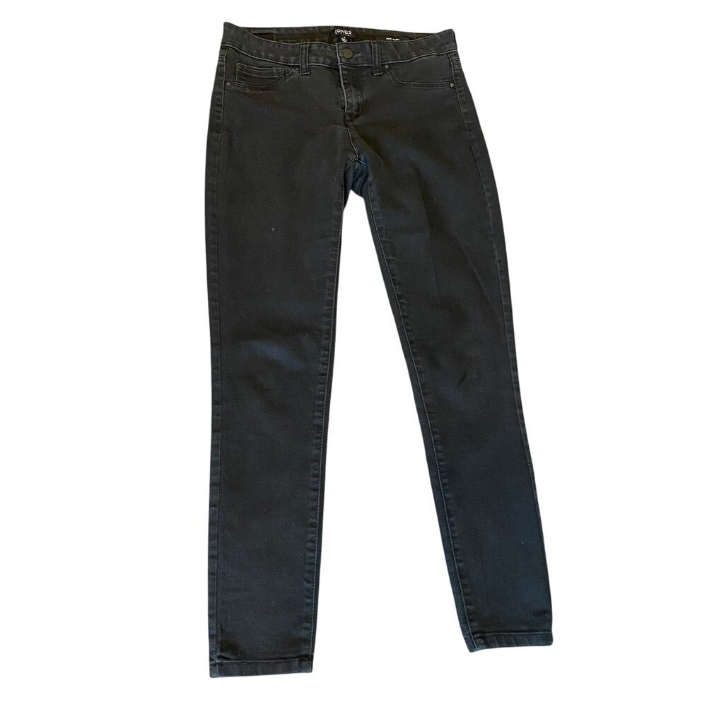 Jones‎ New York Denim Essex Skinny Jeans Sz 4 Black #247J